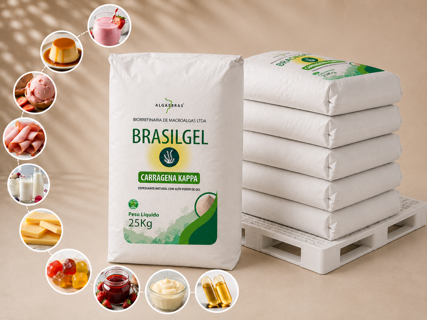 Brasilgel Carragena - sacos de 25 kg com aplicações